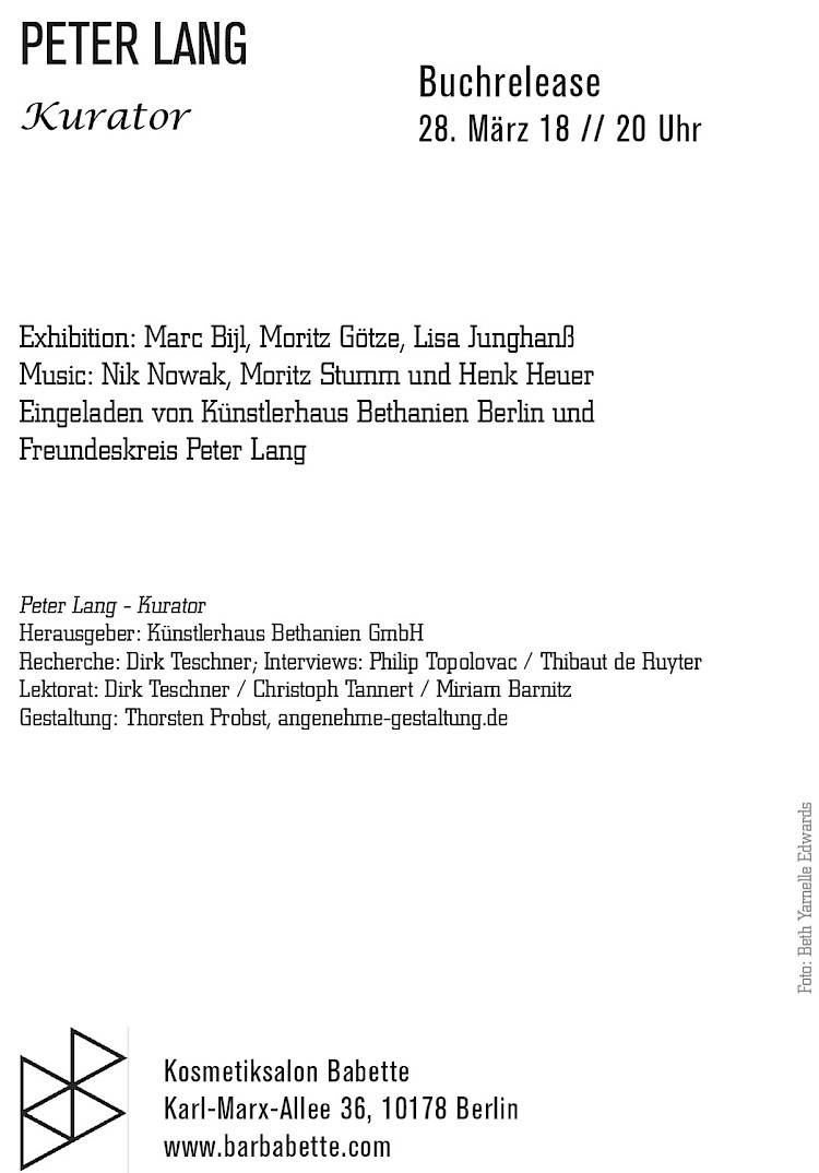 Peter Lang – Kurator.